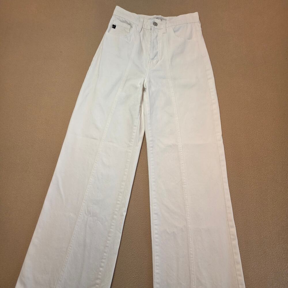 KanCan Mara Ultra High Rise 90s Wide Leg Jeans White Sz 23 100% Cotton